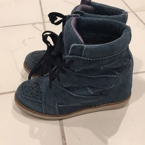 Jeffery Campbell suede wedge blue sneakers. 5